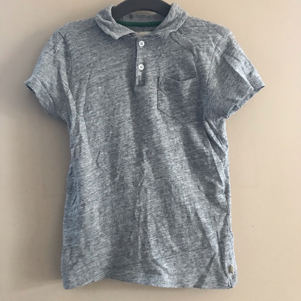 Bellerose Heather Gray Boys Short Sleeve Polo Sz8